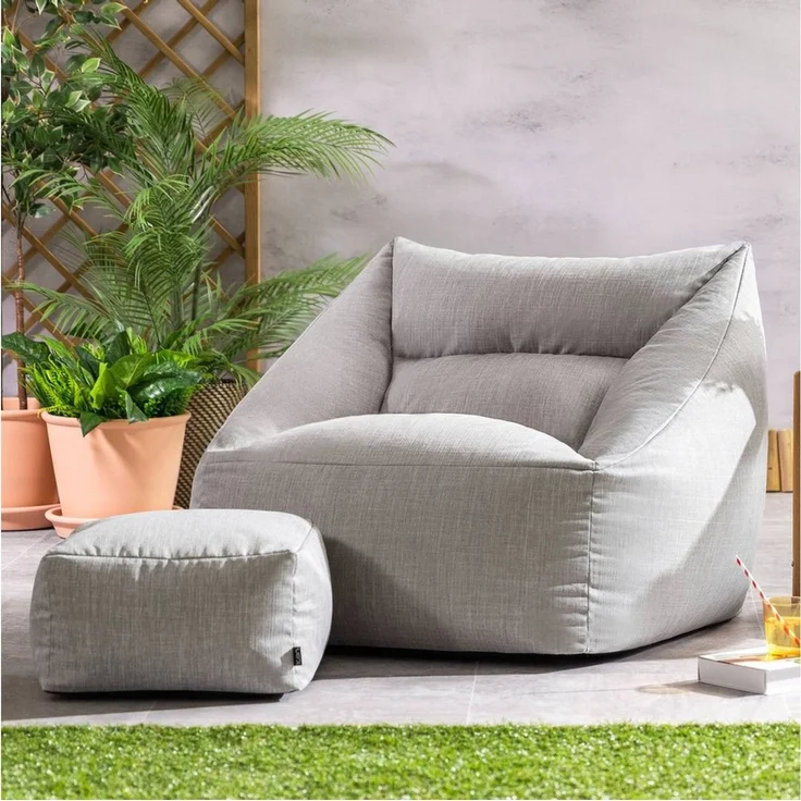 icon Sitzsack Sessel Outdoor mit Hocker „Natalia" (Spar-Set, 1 x Sitzsack-Sessel, 1 x Fußhocker), Sitzsack XXL, Made in Germany, für Erwachsene & Kinder, mit Füllung – Bild 2