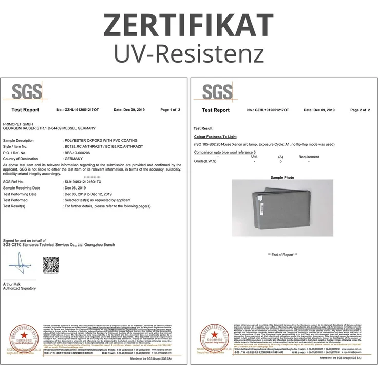 SANZARO Strandkorb Schutzhülle winterfest 135 cm passend für 120 breit – RipStop-Technologie mit 600D Oxford Stoff, Reißfest und UV Beständig, Abdeckhaube für Strandkörbe Wasserdicht, grau – Bild 7