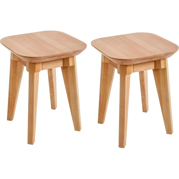 Krok Wood Hocker 2x Hocker Paris aus Massivholz (Set)