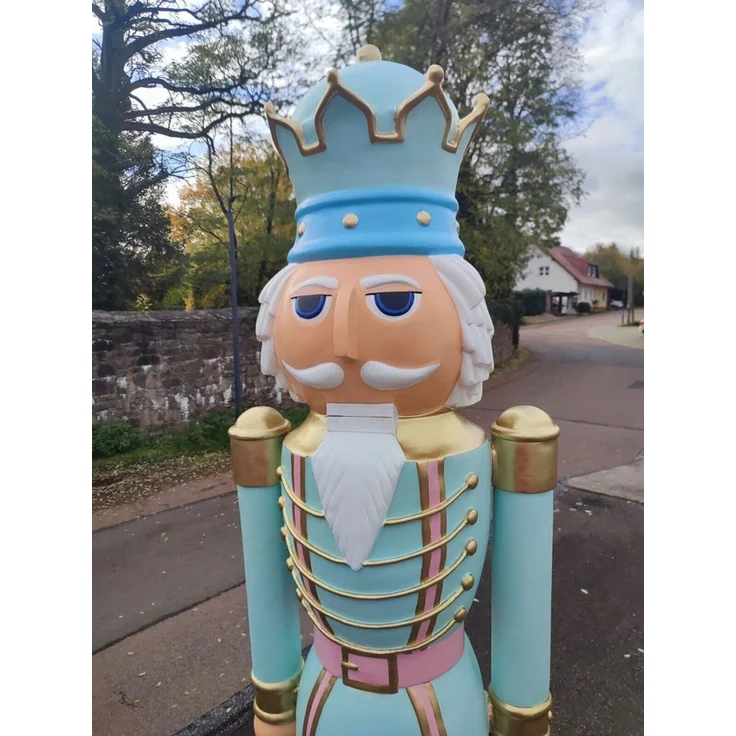 XXL Premium Nussknacker auf Standfuss 200 cm Garten Deko Figur Weihnachtsmann v2 – Bild 2