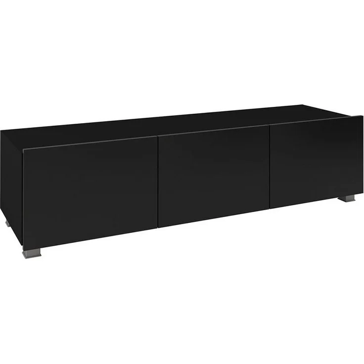 Lomadox Wohnwand CAIRNS-132, (6-St), in schwarz Hochglanz, Modern, grifflos – Bild 2