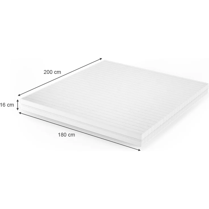 Kaltschaummatratze Weiß 180 x 200 cm H2 Härtegrad, 7Zonen Vitalispa – Bild 3