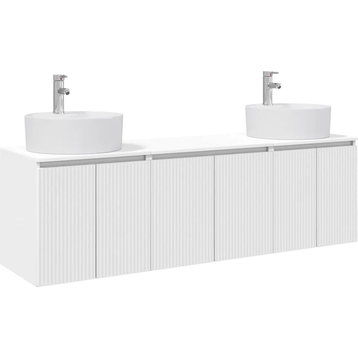 vidaXL Badezimmerschrank-Set 3 stk. Weiß 161,5 x 44,5 x 82 cm 3405667 – Bild 2