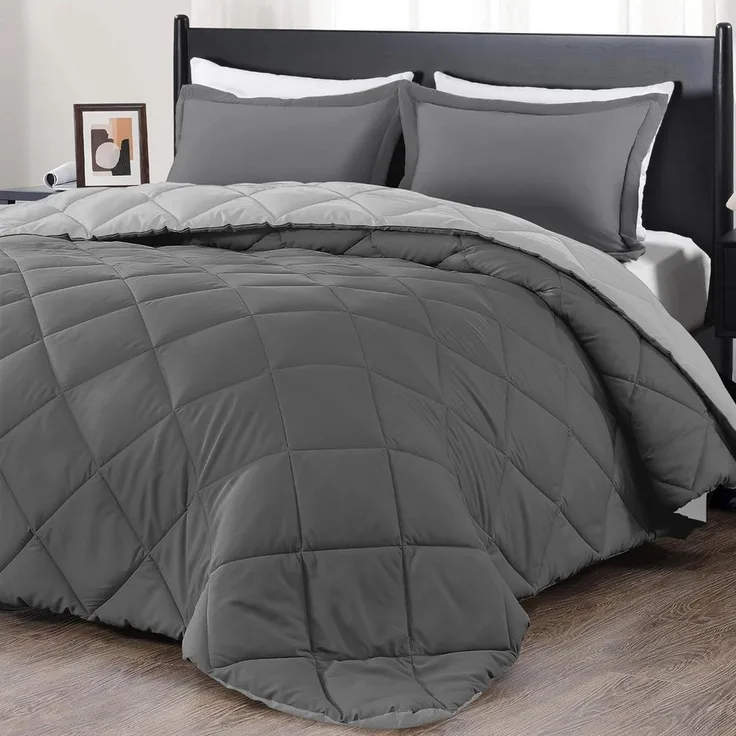 ibettertec Microfaserbettdecke Ganzjahresdecke,Bettdecke 135x200cm, 200x200cm,4 Jahreszeiten, Füllung: Mikrofaser, Bezug: Mikrofaser, Super Weiche Atmungsaktive Schlafdecke,Wende-Steppdecke
