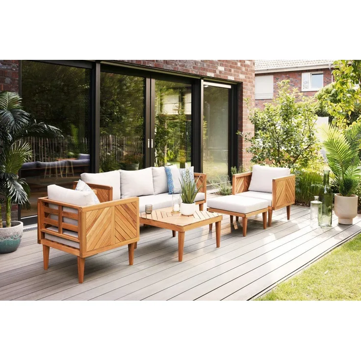 Primaster Gartenmöbel-Set Minori Lounge Set Sitzgruppe Akazienholz Bank Tisch