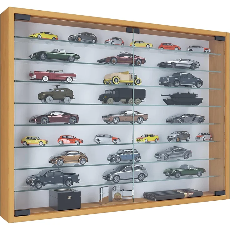 VCM Wandvitrine Mandosa 918630 Buche H. 60 x B. 80 x T. 10 cm – Bild 1