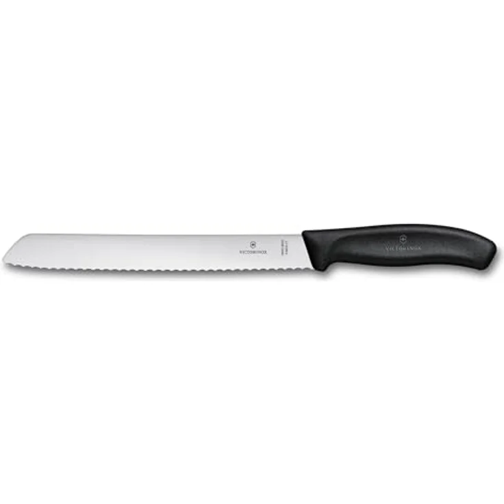 Victorinox, Swiss Classic, Profi Brotmesser, Extra Scharfe Klinge, Wellenschliff, 21 cm, Robuster Kunststoffgriff, Rostfreier Stahl, schwarz – Bild 2