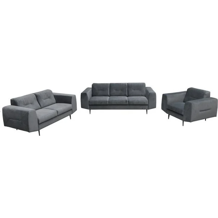 Beautysofa Polstergarnitur VENEZIA Die Lieferung beinhaltet Beiträge zur Wohnung, (Sessel + 2-Sitzer Sofa + 3-Sitzer Sofa im modernes Design), mit Metallbeine, Couchgarnituren aus Velours – Bild 4