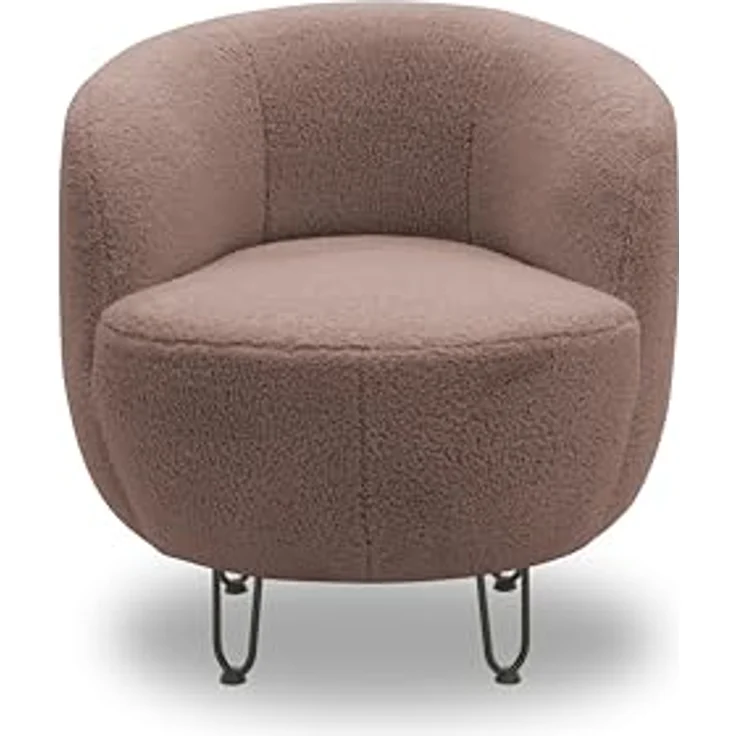 DOMO. collection Sessel Carpa, Polstersessel, Oval, bodenfreies Design, Metall-Drahtfüße in schwarz, Armsessel, Polstergarnitur, 72 x 76 x 72 cm (BxTxH), Altrosa – Bild 4