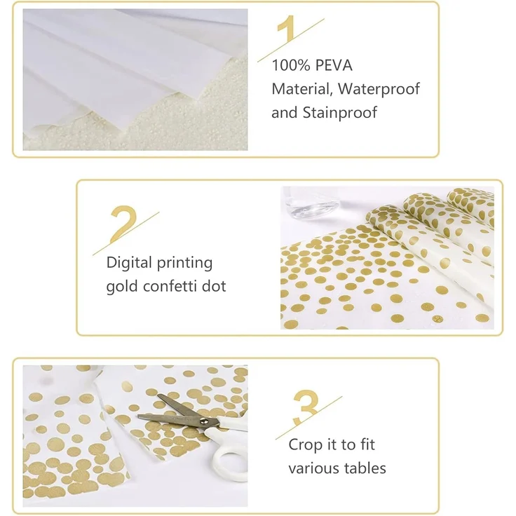 ABC 4-teiliges Tischdecke-Set, für Weihnachten, gold, Kunststoff / Textil, 4 x 38 x 20 cm – Bild 4