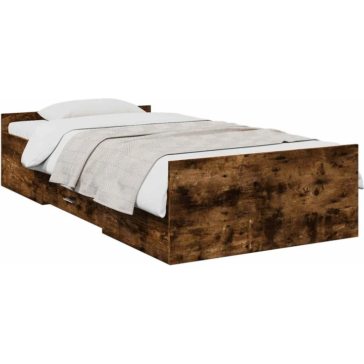 vidaXL Bettgestell mit Stauraum Geräucherte Eiche 80 x 200 cm 3429503 – Bild 2