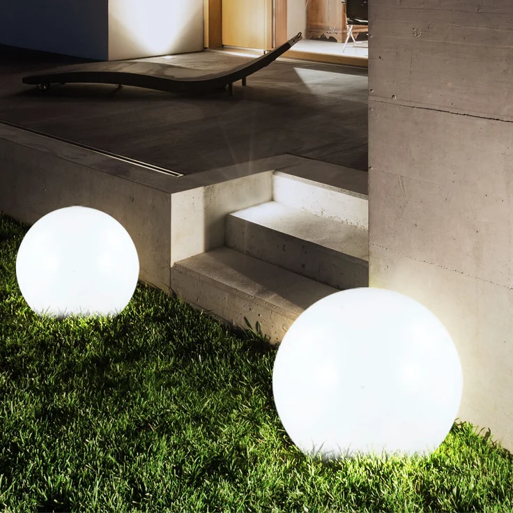 3x LED Solarleuchte, Kugel weiß, DM 15 cm, H42,5 cm – Bild 9