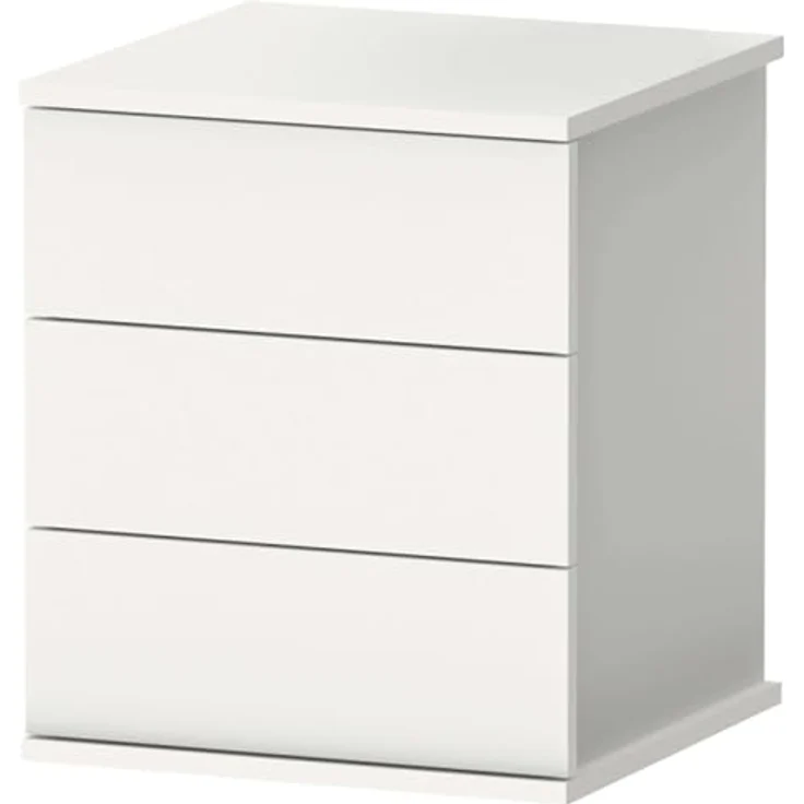 Muebles Pitarch | Nachttisch 3 Schubladen mit Metallführungen, Weiß, 48,5 x 41 x 40 cm (Höhe x Breite x Tiefe), Kleine Kommode, Modern, Modell Dana – Bild 6