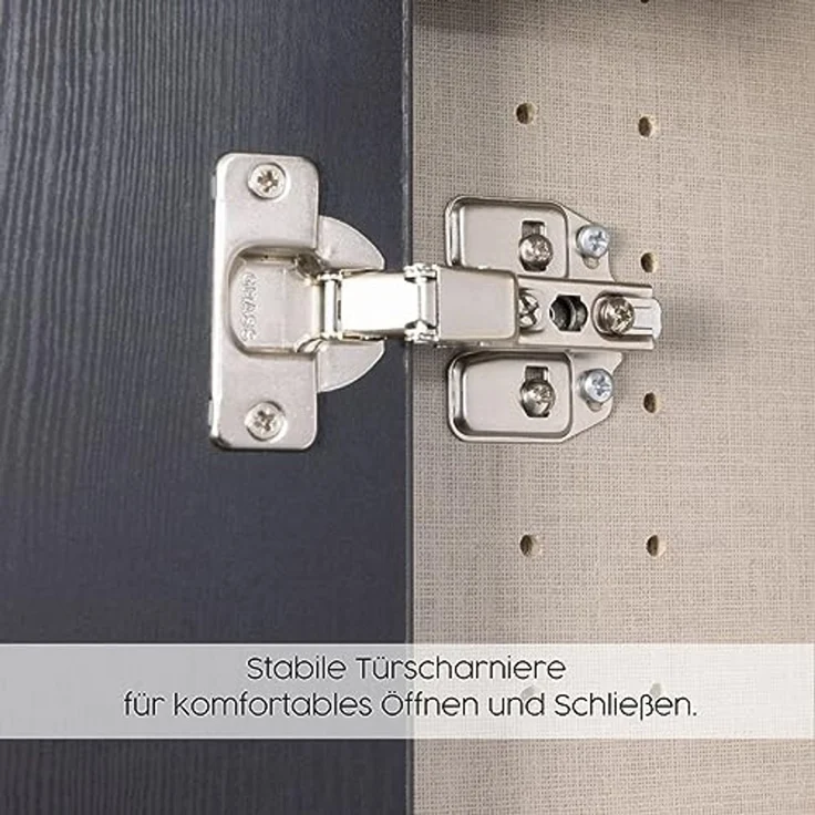 Rauch Möbel Alabama, Kleiderschrank für Schlafzimmer, Kinderzimmer, Wohnzimmer, Garderobe, Flur, 4-türig, Spiegel, mit Zubehör Basic, Farbe Weiß/Seidengrau, Breite 181 cm – Bild 5