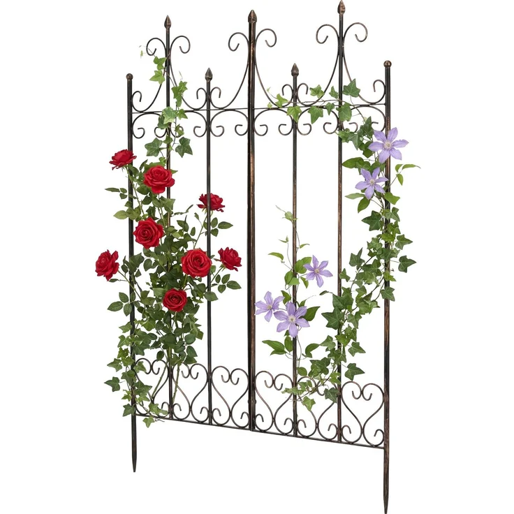Rankgitter KALLE - 100x2x150cm, Metall, Bronze | Rankhilfe Kletterpflanzen Gartendekoration – Bild 4