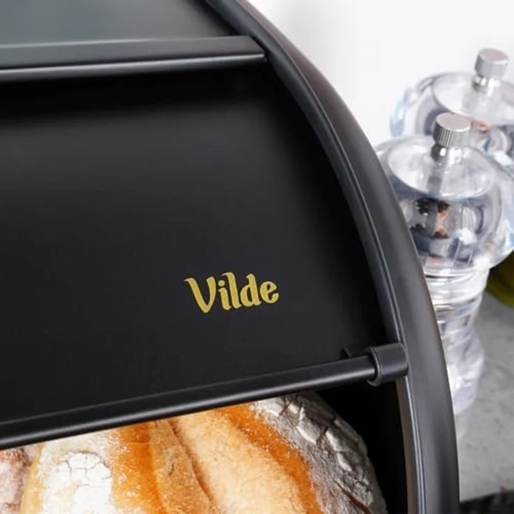 Brotkasten Vilde Brotbox Aufbewahrungsbehälter für Brot aus Stahl schwarz VILDE 36 x 23 x 14 5 cm – Bild 6