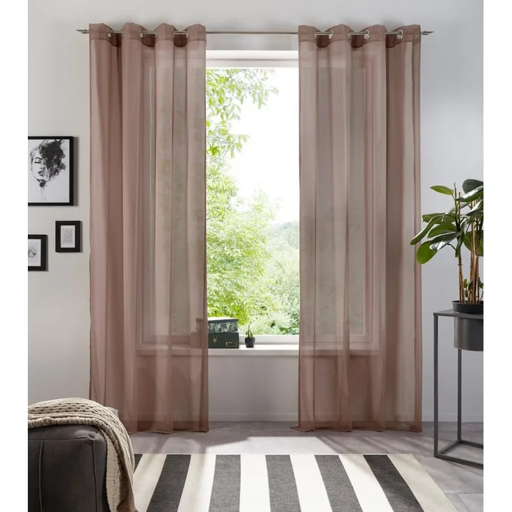 OTTO home Gardine XANA (1 St), Ösen, transparent, Voile, Bestseller, einfarbig, 1 bzw. 2er Set, pflegeleicht, Bestseller!