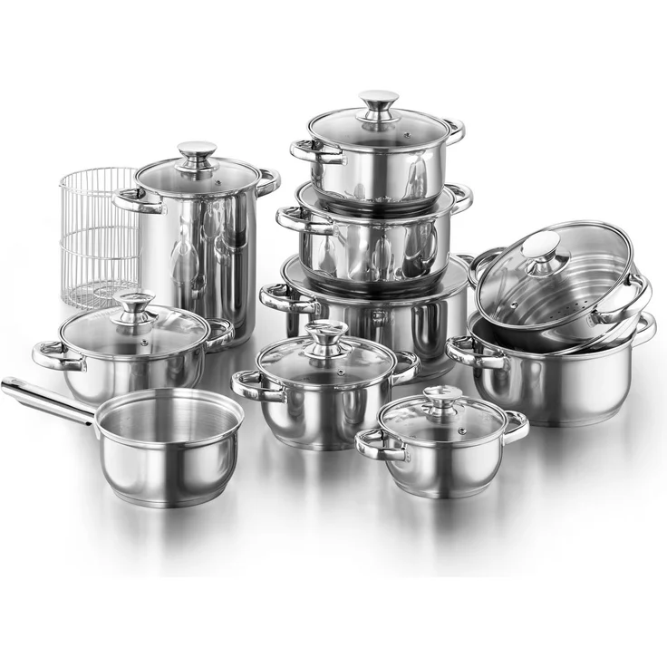 Kopf Topf-Set Janina, Edelstahl (9-tlg), inkl. 8 Glasdeckel, Induktion – Bild 5