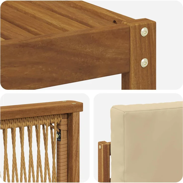 vidaXL Outdoor-Sofagarnitur 8 stk. 8-Sitzer Natur und Beige 3384659 – Bild 7