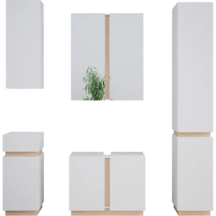 Badmöbel-Set Gloria Weiß 5 Teile Vicco