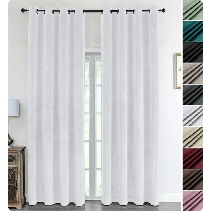 Beautex Verdunkelungsvorhang Samt Vorhang Ösen Gardine Velvet blickdicht abdunkelnd (1 St), Ösen, abdunkelnd – Bild 4