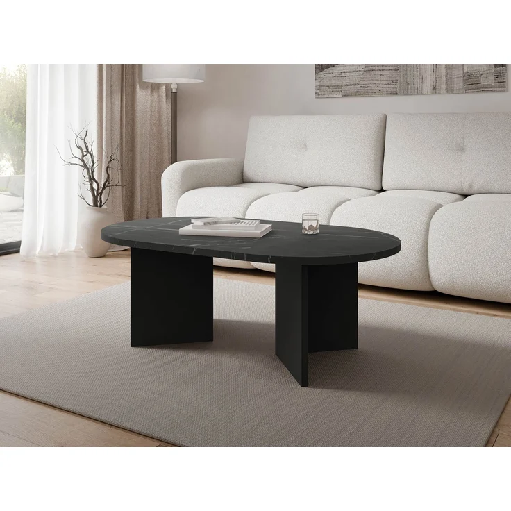 Couchtisch Gelizo 22 mm (Farbe: Schwarz / Schwarzer Marmor) – Bild 2