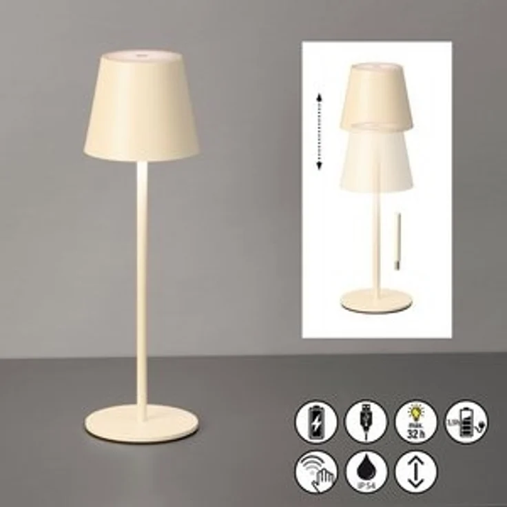 easy! BY FHL Außen-Tischleuchte Viletto, Dimmfunktion, USB-Ladefunktion, LED fest integriert, Warmweiß, lange Leuchtdauer – Bild 5