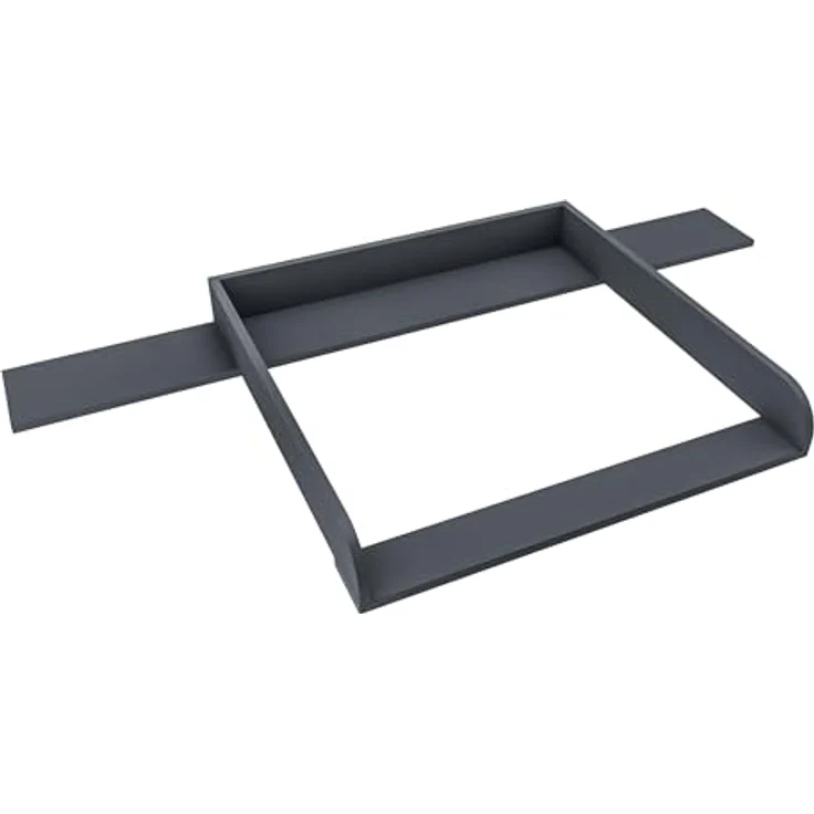 regalik Wickelaufsatz mit Platte für Hemnes von IKEA, Wickeltischaufsatz für 50x160 cm Kommoden, Abnehmbar Wickelkommode aufsatz, Abgerundeten Frontplatten, Graphite, 2 mm ABS-Material – Bild 2