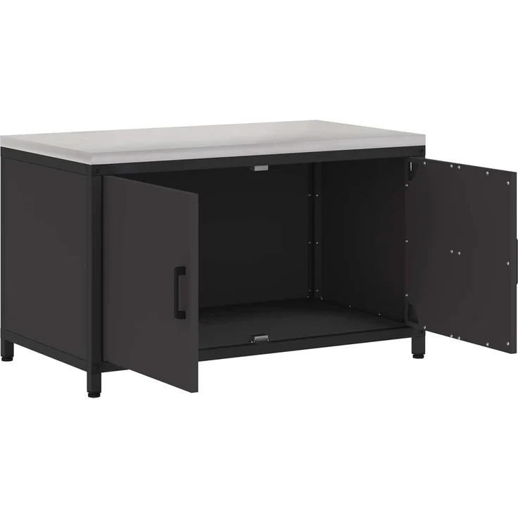 vidaXL Küchenaufbewahrung mit Regal Schwarz 60 x 50 x 92 cm Stahl 874996 – Bild 5