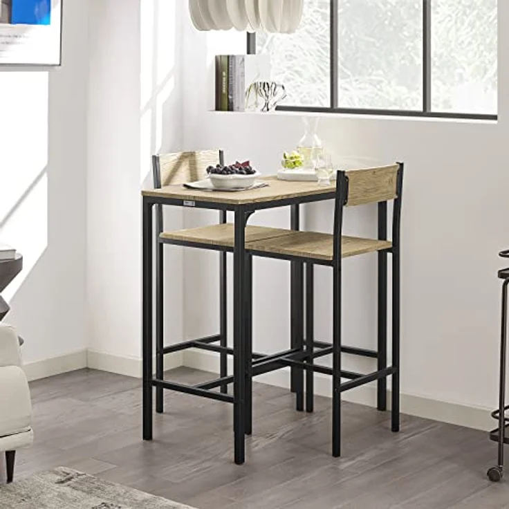 SoBuy Bartisch OGT03, Bartisch Set 3-teilig Esstisch Bistrotisch Balkonmöbel Bistromöbel – Bild 4