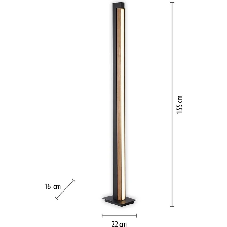Paul Neuhaus 451-79 PURE-LINES LED Stehleuchte anthrazit Holz CCT – Bild 6