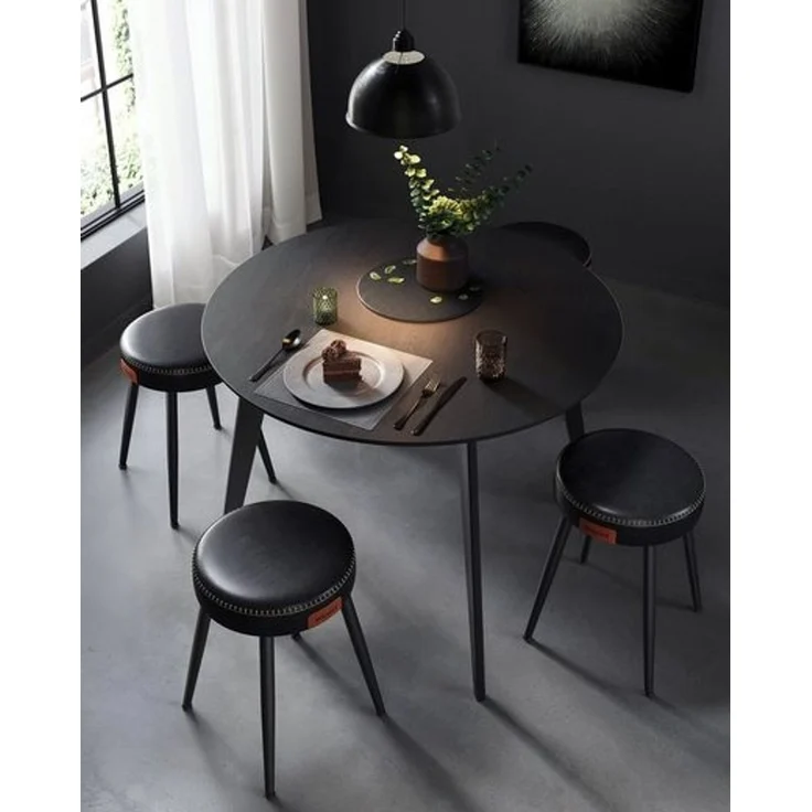 Vasagle Esszimmerstühle (4 St), Sitzhocker, EKHO Series, Kunstleder, 48,2 cm hoch, tintenschwarz – Bild 3