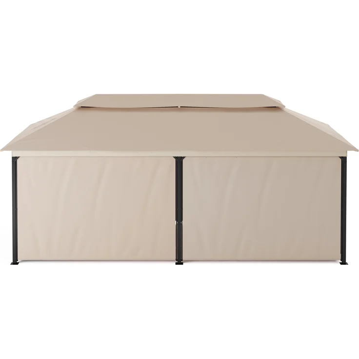 Blumfeldt Grandezza Cortina Pavillon 3x6 m – Stahlrahmen, Aufrollbare Seitenteile, Wetterfestes Dach, UV30+ Schutz, Gartenpavillon Beige – Bild 6