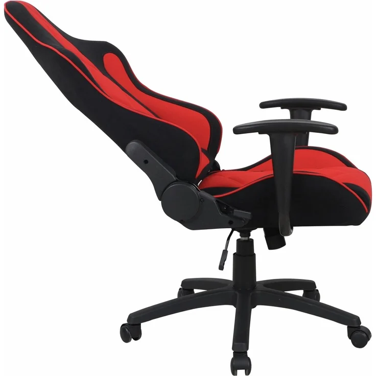 Novel 'VIKTOR' Gaming Stuhl, Stoff rot/ schwarz, 67 x 131 x 51 cm, höhenverstellbar und 140 kg belastbar – Bild 2