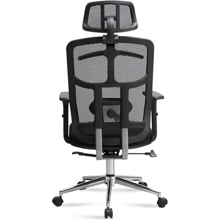 MID.YOU Drehstuhl, Schwarz, mit Wippfunktion, ergonomischer Rückenlehne in S-Form, 360° drehbar, inkl. Armlehnen, 68x130x68 cm – Bild 9