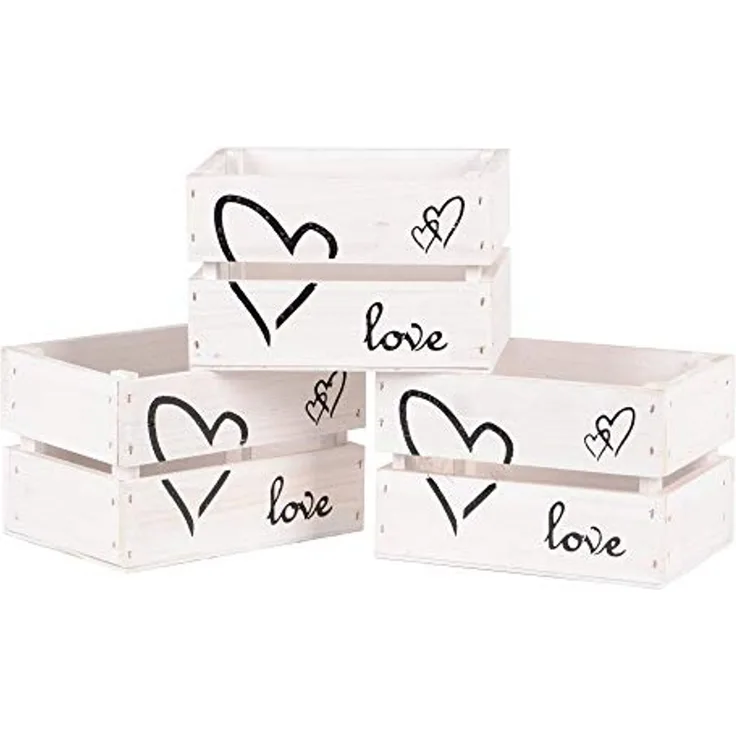 UNUS HOME Dekokiste Holzkiste Love 3er Set