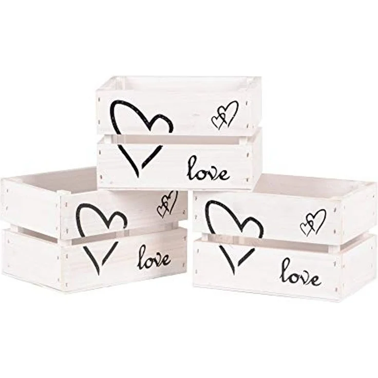 UNUS HOME Dekokiste Holzkiste Love 3er Set – Bild 1