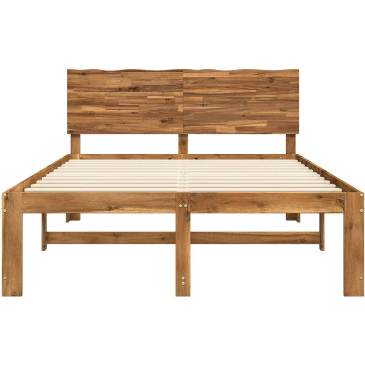 vidaXL Doppelbettgestell mit Kopfteil ROSTOCK Natur 135 x 190 cm 3405441 – Bild 4