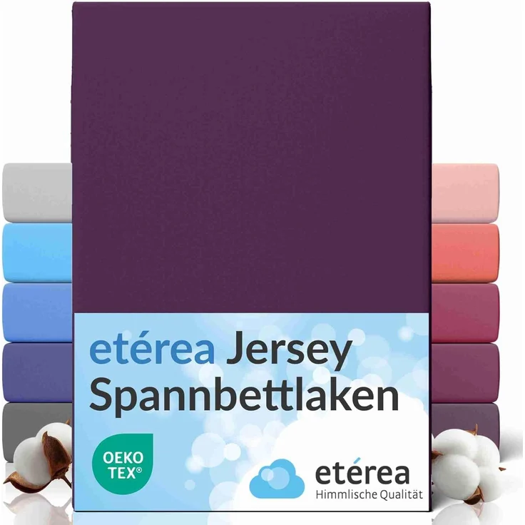etérea Comfort Jersey Spannbettlaken Pflaume 180x200 cm - 200x200 cm