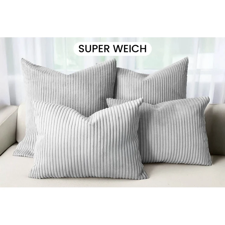 Amilian Dekokissen - Kissen Set 4er - Sofakissen mit Füllung 2x 50x50 + 2x 35x45cm, (4 Stück) Kuschelkissen - Zierkissen mit Kissenfüllung - Couchkissen – Bild 2