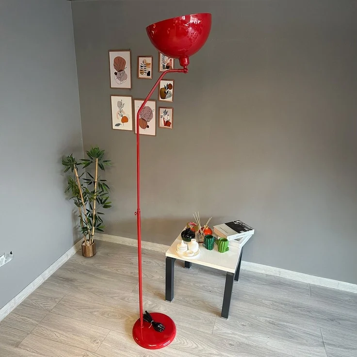 Bamyum Stehlampe Stehlampe mit beweglichem Kopf Moderne dekorative Stehlampe aus Metall, ohne Leuchtmittel, E27, verstellbarer Lampenschirm, Stehluchte mit Ablage – Bild 3
