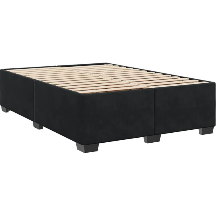 vidaXL Boxspringbett mit Matratze Schwarz 160x200 cm Samt 3285295 – Bild 5
