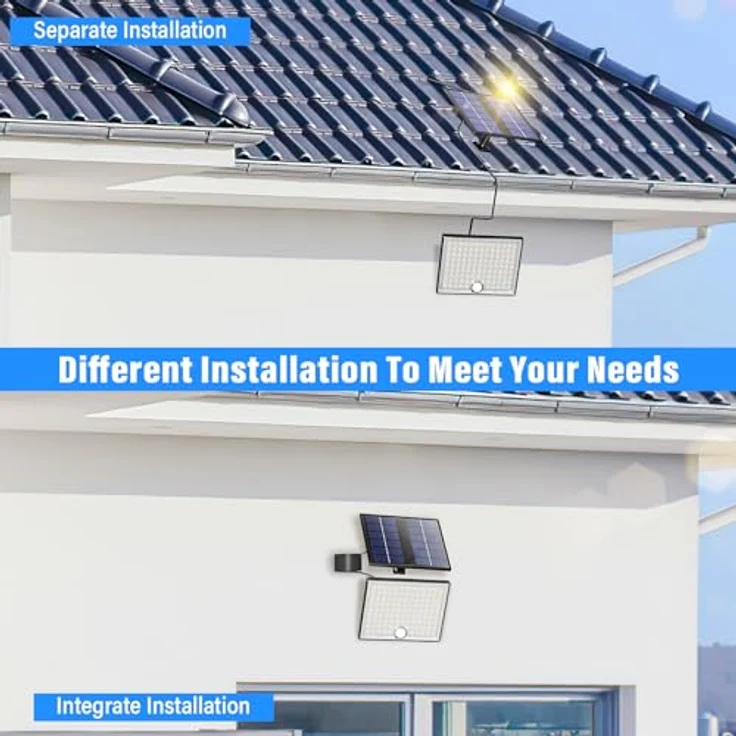Realky Solarlampen für Außen mit Fernbedienung,Außenlampe mit bewegungsmelder,IP65 Wasserdichte Solarleuchte mit 5m Kabel für Garage, Garten, Hof, Stufen, Haustüren, Rasen - 1 Stück – Bild 8