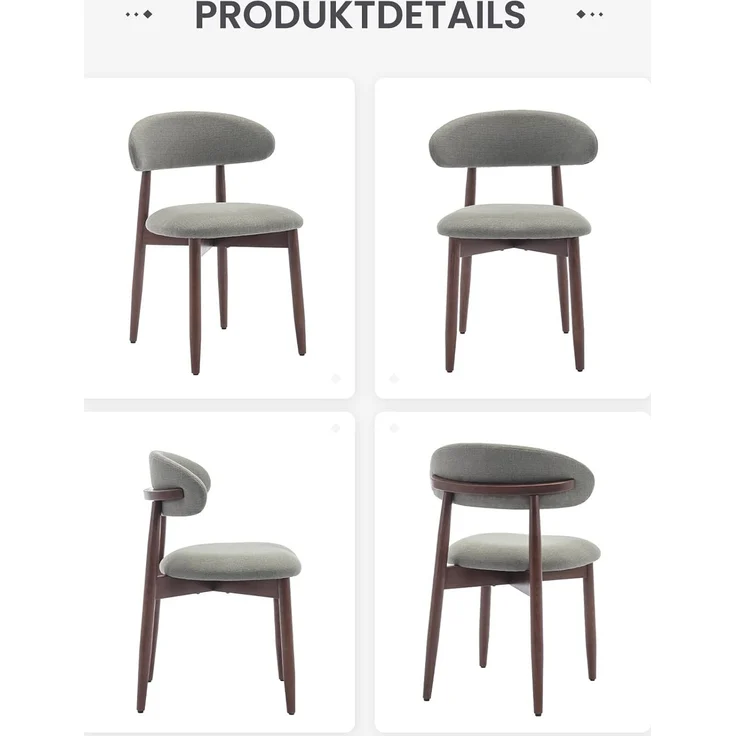 COLAMY Esszimmerstühle 6er Set, Polsternder Stühle Esszimmer mit Rückenlehne, Moderne Küchenstühle Gepolstert, Stoff Dining Chairs mit Back und Holzbeinen für Esszimmer, Küche, Restaurant, Grün – Bild 10