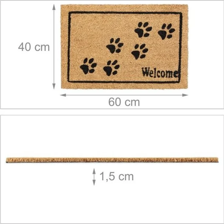 Kokos Fußmatte Welcome mit Pfoten 10038460 – Bild 4