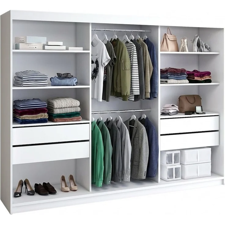 A&J MöbelLand GmbH Schiebetürenschrank BELANO – Moderner Kleiderschrank mit Schiebetüren (Die perfekte Kombination aus modernem Design, hoher Funktionalität und großzügigem Stauraum für Kleidung, Bettwäsche und Accessoires, erhältlich in verschiedenen ... – Bild 3