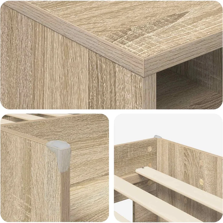 vidaXL Loft Bettgestell mit Schrank 3 Stk. Sonoma-Eiche Holzwerkstoff 3423408 – Bild 6