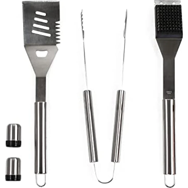 Mastercook – Professionelles Grillzubehör-Set aus Stahl mit Koffer, Zubehör-Set BBQ mit Zange, Gabeln, Spachtel und Bürsten, Koffer für Grillwerkzeuge – Bild 3
