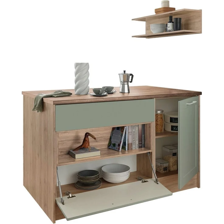 BASIC by Balculina Kücheninsel Marsi, Breite 145 cm, Türen und Schubkästen Sofclose, beidseitig nutzbar – Bild 3