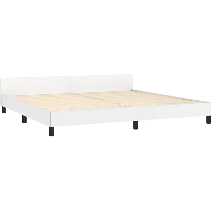 Doppelbett, Bettgestell Modernen mit Kopfteil ohne Matratze Weiß 200x200 cm d1052e – Bild 4